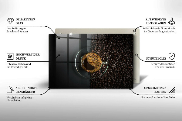 Cache plaque de cuisson Café et grains