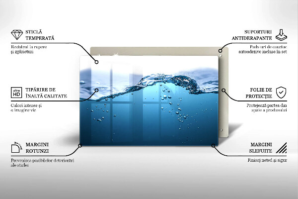 Cache plaque de cuisson L'eau bleue