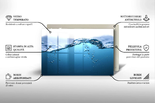 Cache plaque de cuisson L'eau bleue