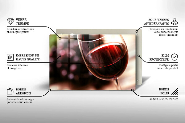 Cache plaque de cuisson Un verre de vin rouge