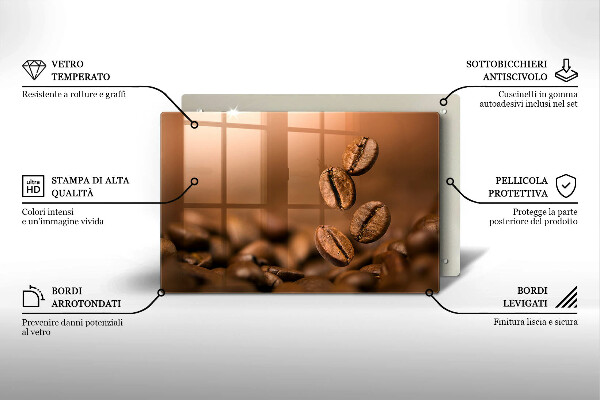 Cache plaque de cuisson Grains de café