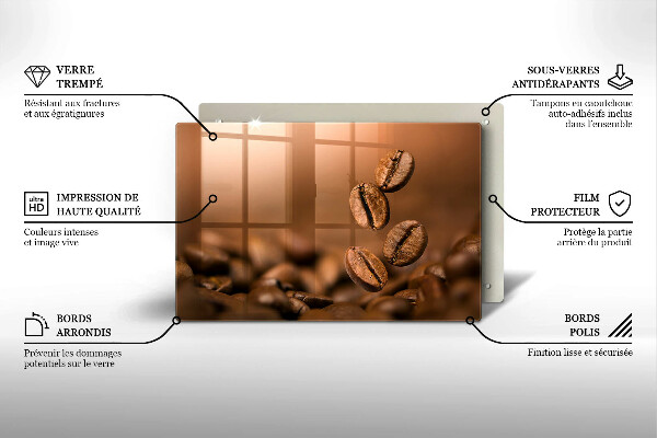 Cache plaque de cuisson Grains de café