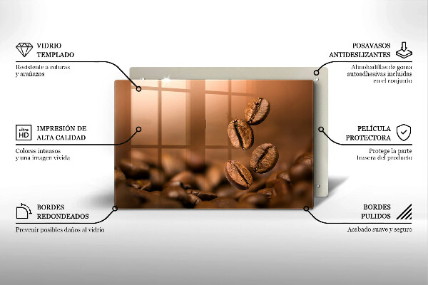 Cache plaque de cuisson Grains de café