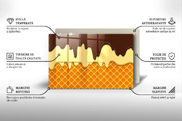 Cache plaque de cuisson Illustration de cornet de crème glacée