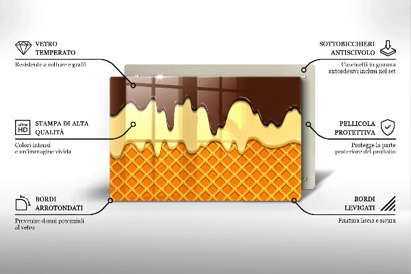 Cache plaque de cuisson Illustration de cornet de crème glacée