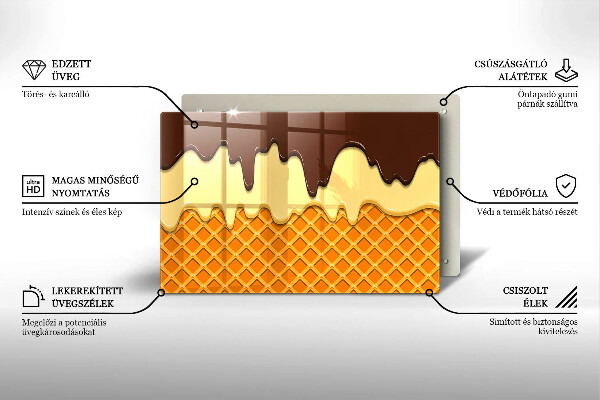 Cache plaque de cuisson Illustration de cornet de crème glacée