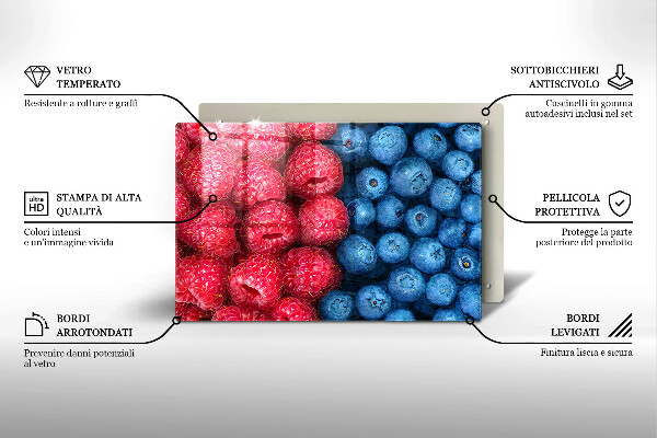 Protège plaque de cuisson Fruits de framboise et de myrtille