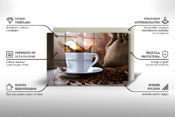 Protection plaque induction Tasse et grains de café