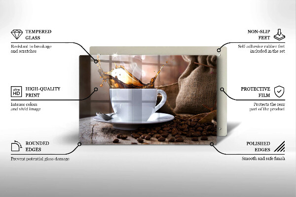 Protection plaque induction Tasse et grains de café