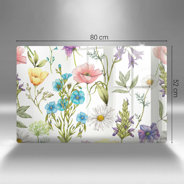 Protection plaque induction Illustration de fleurs