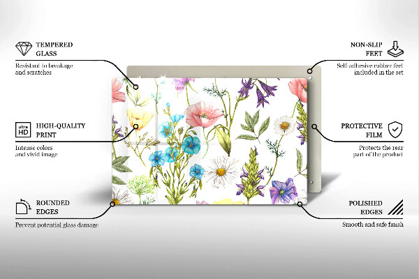 Protection plaque induction Illustration de fleurs
