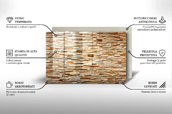 Protection plaque induction Texture des pierres décoratives