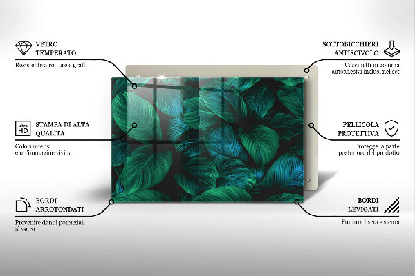 Cache plaque de cuisson Feuilles de la jungle