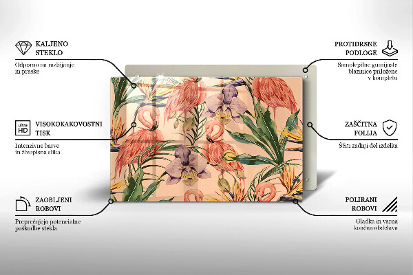 Cache plaque de cuisson Illustration de flamants roses