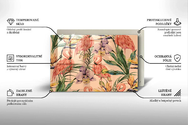 Cache plaque de cuisson Illustration de flamants roses