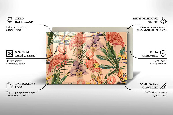 Cache plaque de cuisson Illustration de flamants roses