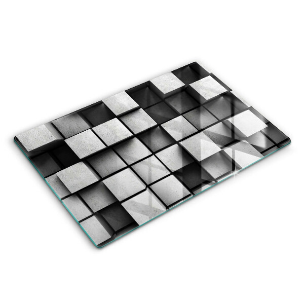 Protection plaque induction Carrés 3D abstraits