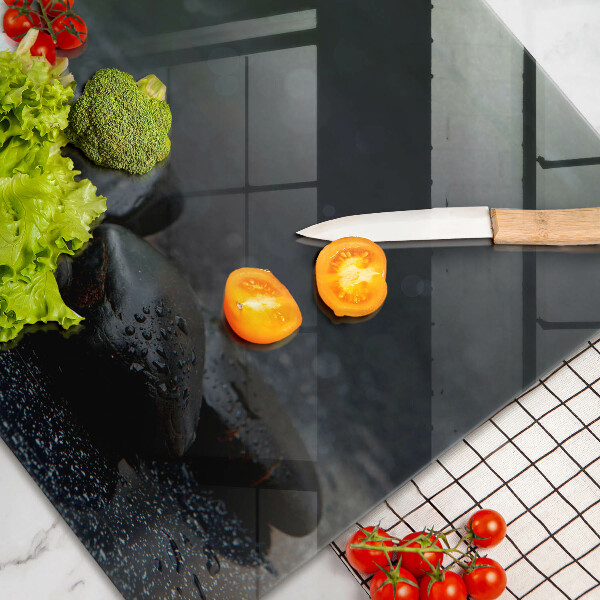 Protection plaque induction Pierres Zen fleurs blanches