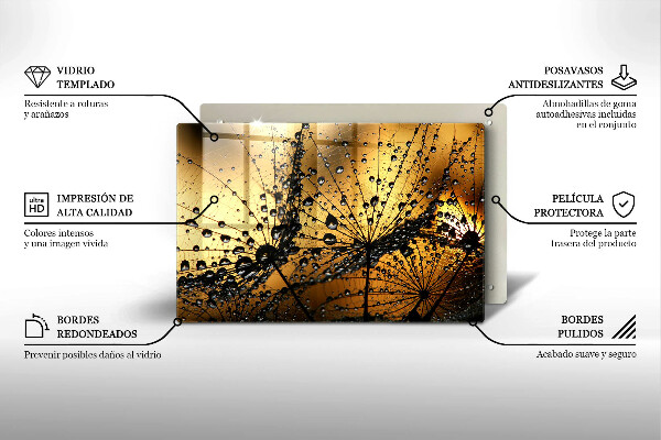 Protection plaque induction Rosée et pissenlits