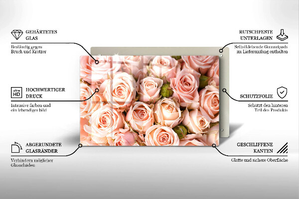 Protection plaque induction Bouquet de roses délicates