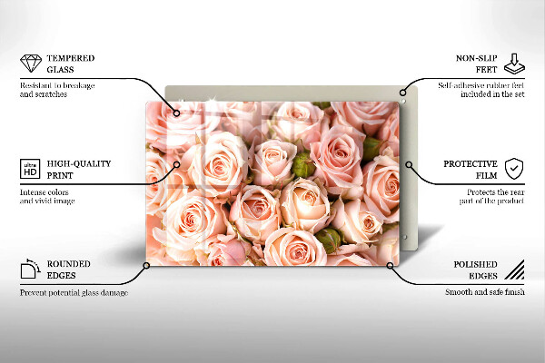 Protection plaque induction Bouquet de roses délicates