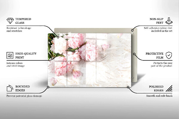 Protection plaque induction Fleurs de roses délicates