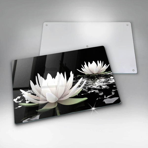 Protection plaque induction Lys blancs sur l'eau