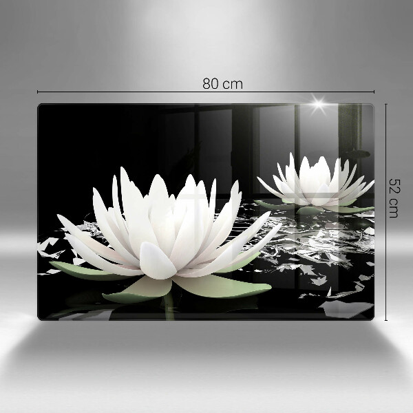 Protection plaque induction Lys blancs sur l'eau