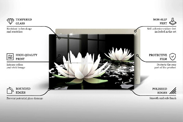 Protection plaque induction Lys blancs sur l'eau