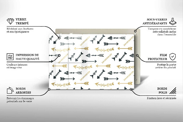 Protection plaque induction Modèle de flèches bohème