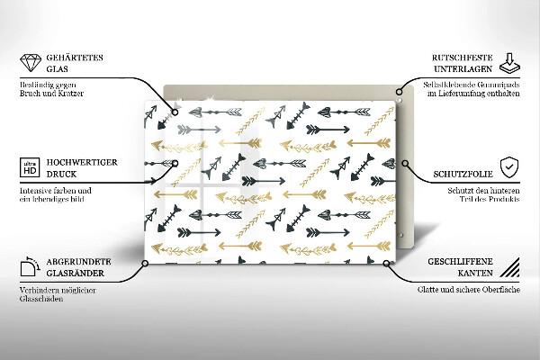 Protection plaque induction Modèle de flèches bohème