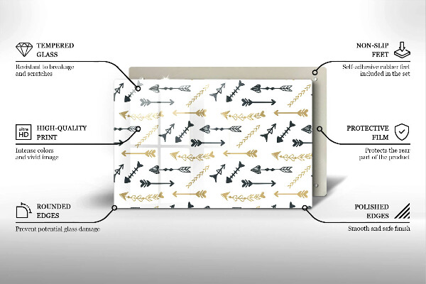 Protection plaque induction Modèle de flèches bohème