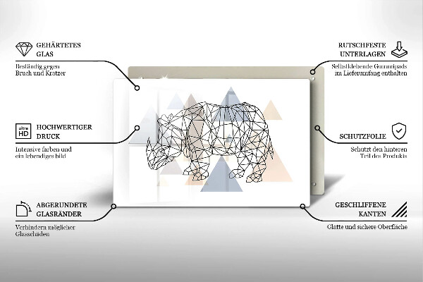 Protection plaque induction Rhinocéros de dessin au trait
