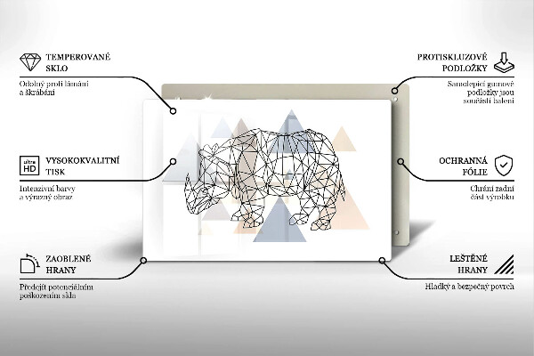 Protection plaque induction Rhinocéros de dessin au trait