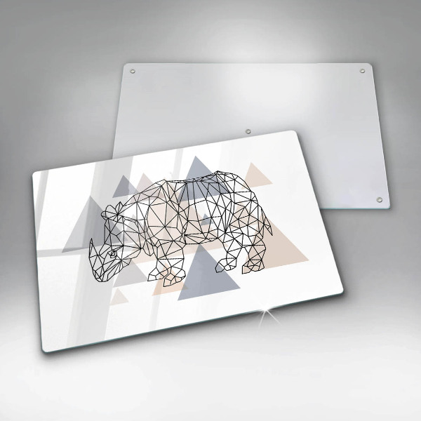 Protection plaque induction Rhinocéros de dessin au trait