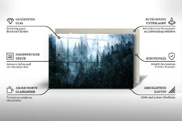 Cache plaque de cuisson Arbres forestiers et brouillard