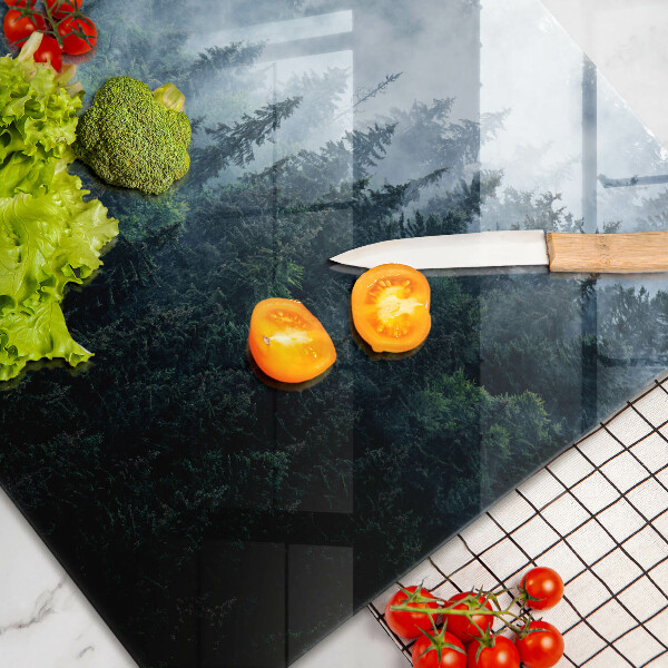 Cache plaque de cuisson Arbres forestiers et brouillard