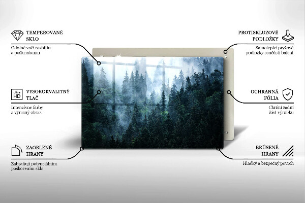 Cache plaque de cuisson Arbres forestiers et brouillard