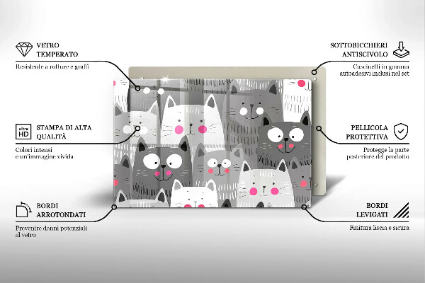 Cache plaque de cuisson Illustration de chats