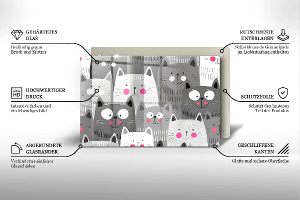 Cache plaque de cuisson Illustration de chats