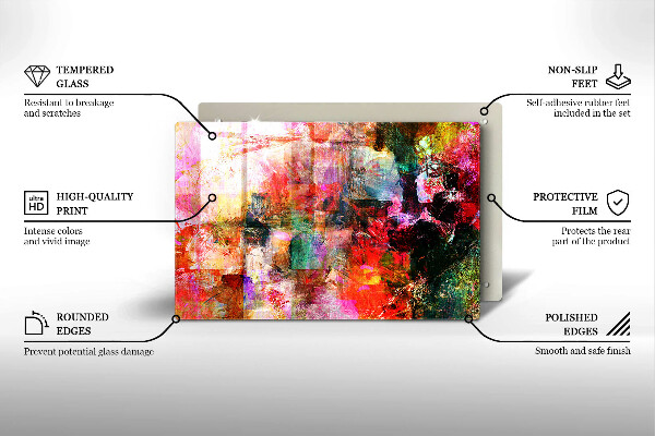 Protection plaque induction Peinture abstraite