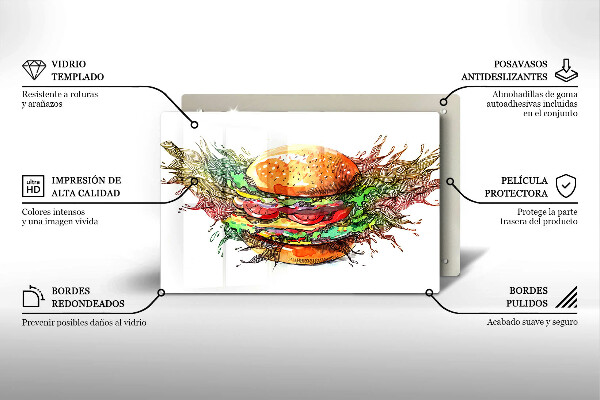 Protection plaque induction Dessin de hamburger