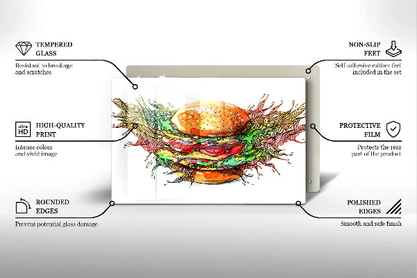 Protection plaque induction Dessin de hamburger
