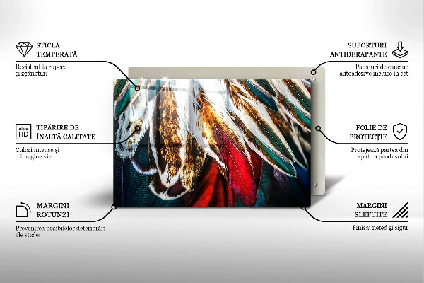 Protection plaque induction Plumes d'oiseaux bohèmes