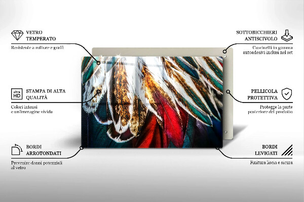 Protection plaque induction Plumes d'oiseaux bohèmes