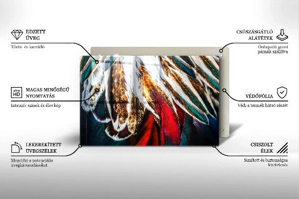 Protection plaque induction Plumes d'oiseaux bohèmes