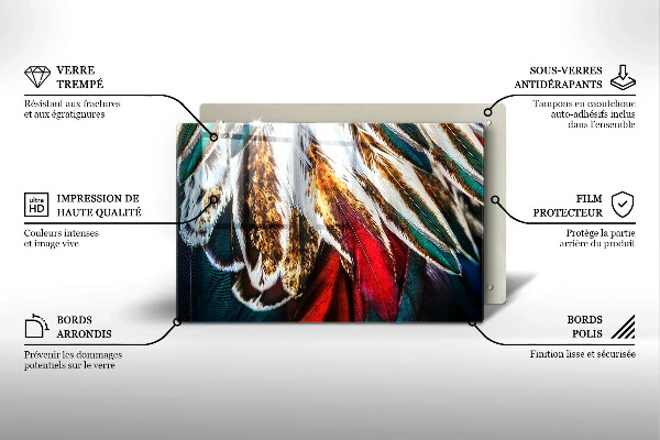 Protection plaque induction Plumes d'oiseaux bohèmes