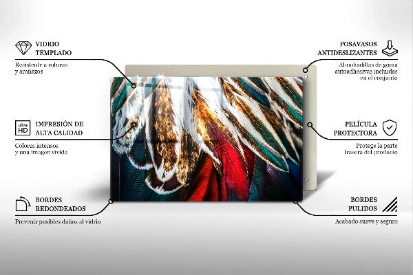 Protection plaque induction Plumes d'oiseaux bohèmes