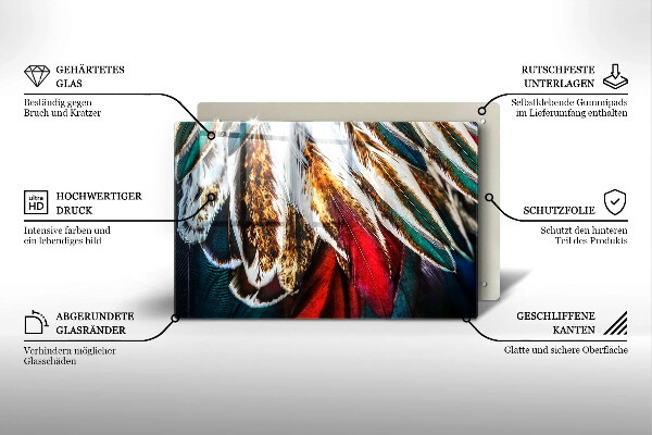 Protection plaque induction Plumes d'oiseaux bohèmes