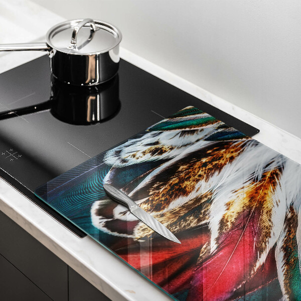 Protection plaque induction Plumes d'oiseaux bohèmes